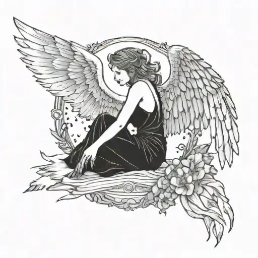 Angel With Fallen Wings And Broken Halo