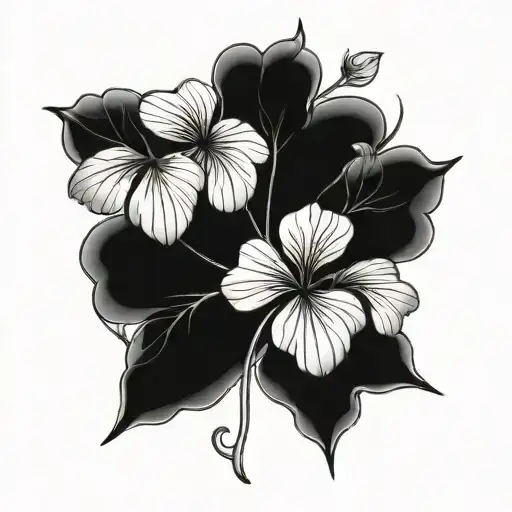 Clover With Leaves In The Shape Of A Heart And Within Each Leaf A Name