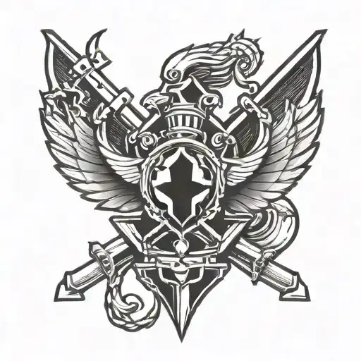 Combine A Traditional Military Insignia With Gaming Symbols To Represent The Client's Interests