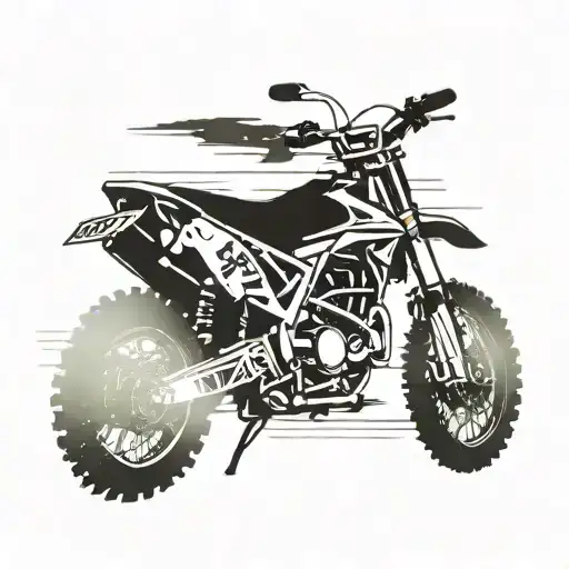 Incorporate A Dirtbike Silhouette With A Cross Symbolizing Faith And Off-roading Adventures