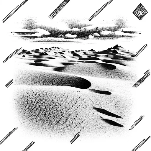 Desert Landscape In Arizona State Outline