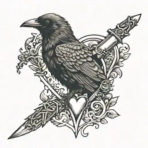 A Dagger Piercing Through A Crow's Heart
