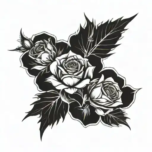 A Rose And Thistle Combined And Intertwined