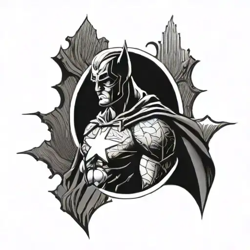 A Tattoo Sleeve Featuring A Super Hero Inspired By Christian Theology And Human Behavior In Society