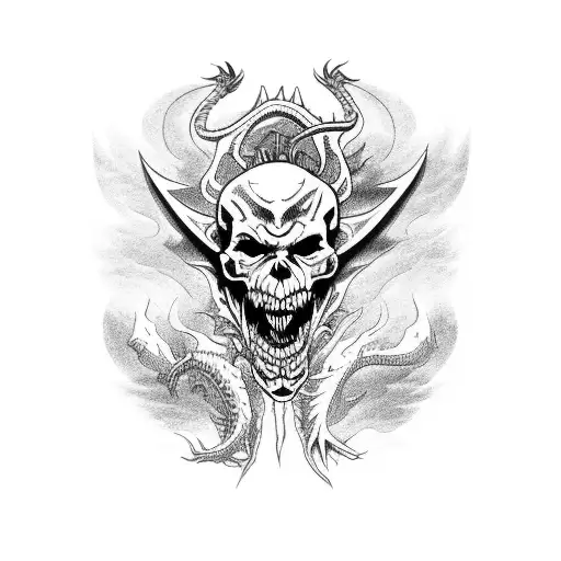 Demons Fight Dragons Skeleton