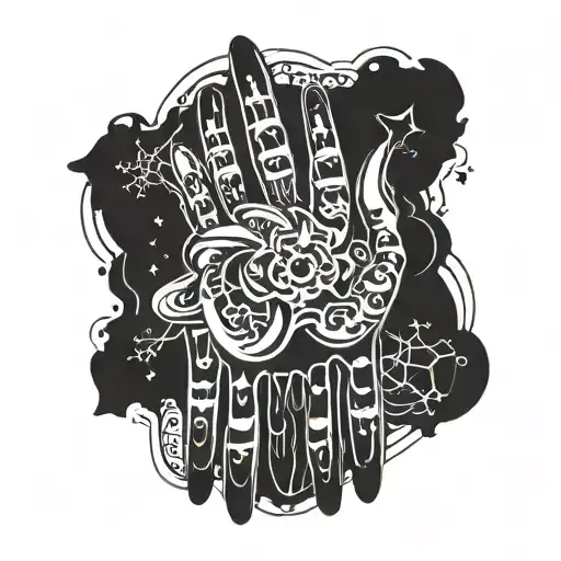 Handprint And Gemini Symbol