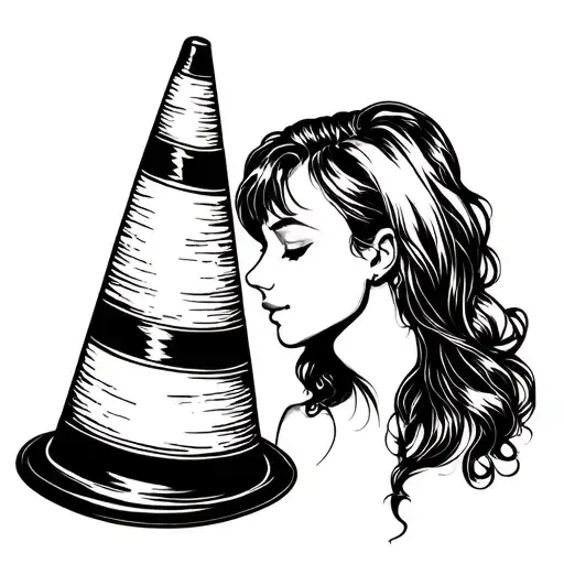 Traffic Cone Which Represents A Couple Love