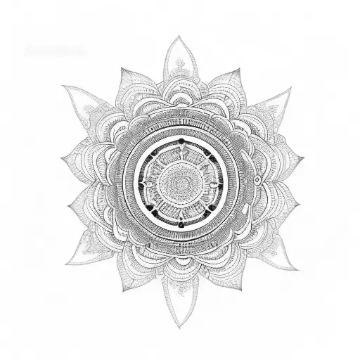 Mandala With Floral In Chest For Girls