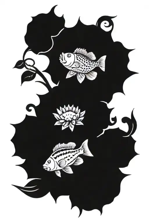 Largemouth Bass And Sunflower