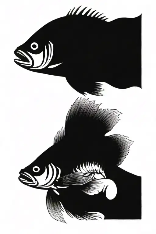 Largemouth Bass And Sunflower