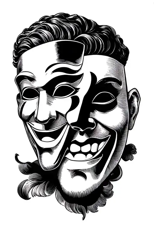 Theatre Mask Happy Male