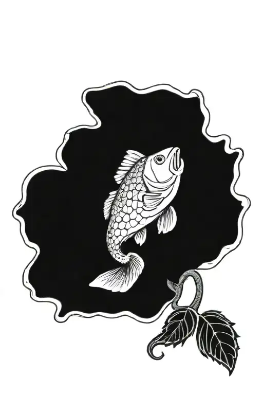 Bass Fish And Sunflower