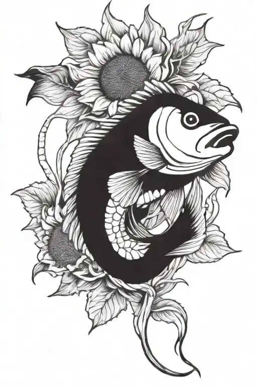 Sunflower And Largemouth Bass
