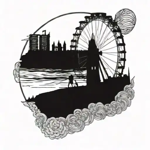 Tolcarne Beach Newquay With London Eye In Stamp For Boy