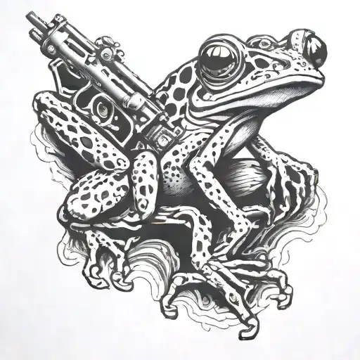 Wild Frog And Gun