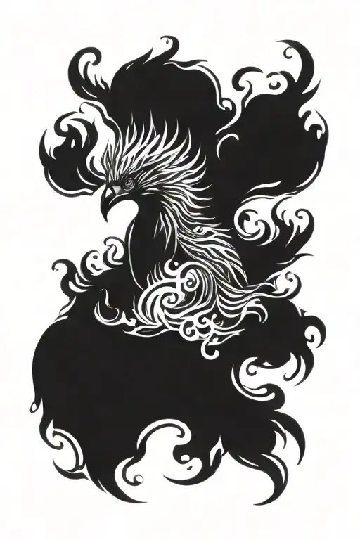 Phoenix Rising From Flames