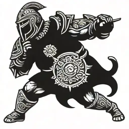 A Fierce Kickboxing Warrior In Traditional Maratha Armor