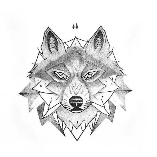 Dark Lonely Wolf Made By Trees Arm Tatto