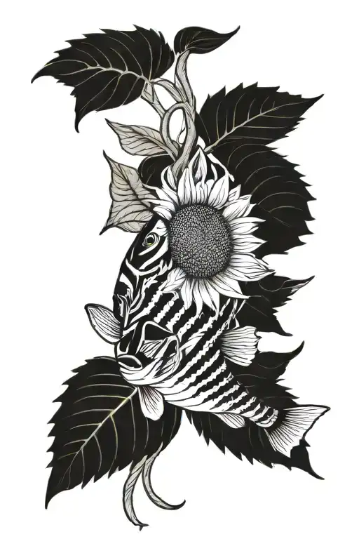 Sunflower And Striper Bass