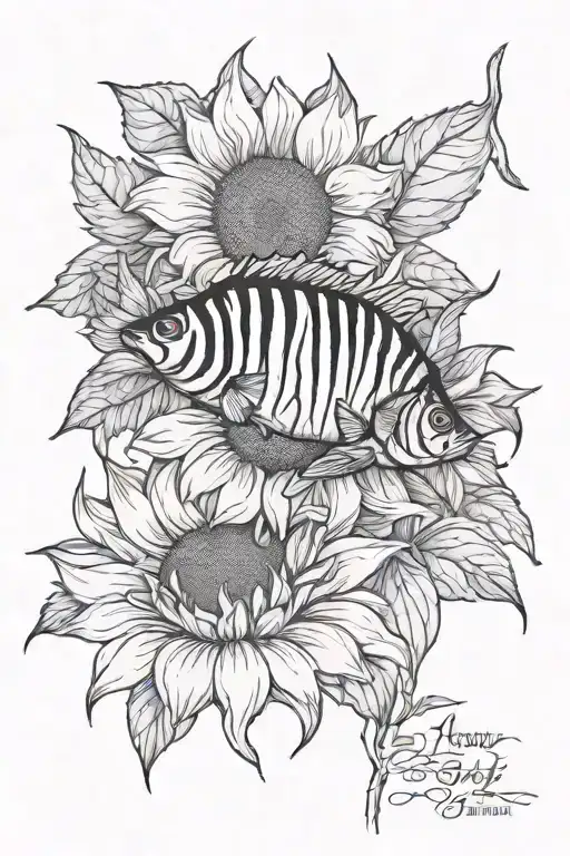 Sunflower And Striper Bass