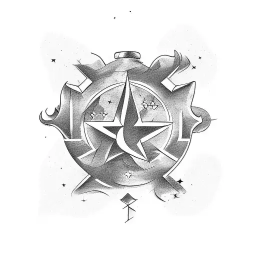 Stars Around Fireman Symbol