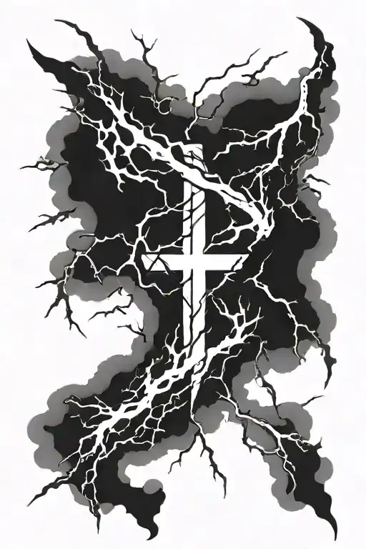 Split Mjollner With Lightning Bolts On The Background