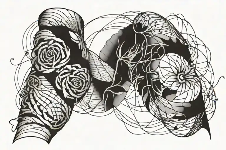 Arm Wrapped Wire Tattoo Black