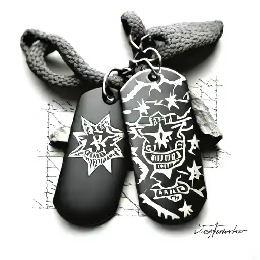 Military Father Daughter Dog Tags