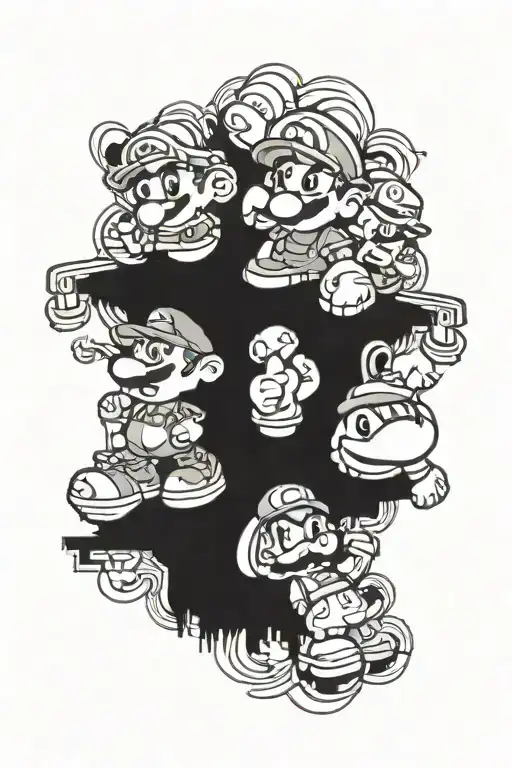 Black And White Super Nintendo Characters Incorporated