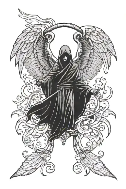 Grim Reaper Skull Wings Freedom