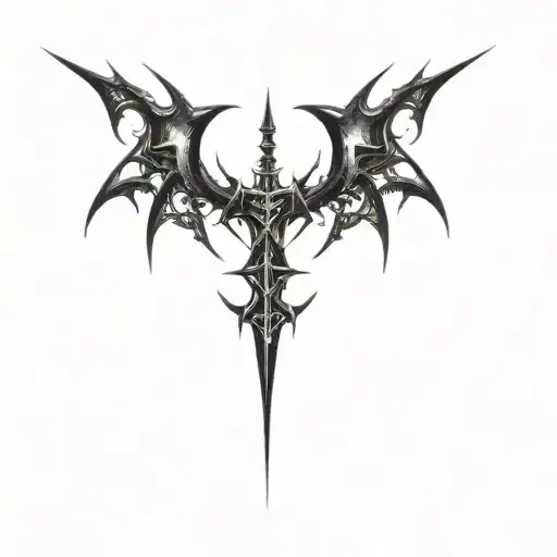 The Logo Of A Sharp Shaped Medieval Black Metal Band