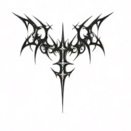 The Logo Of A Black Metal Band Medieval Sword