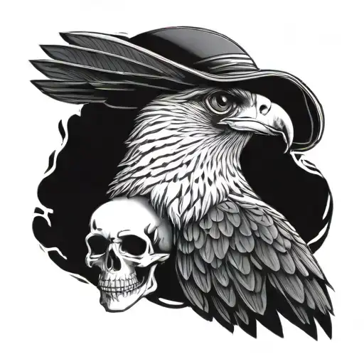 Falcon With A Skull As A Hat