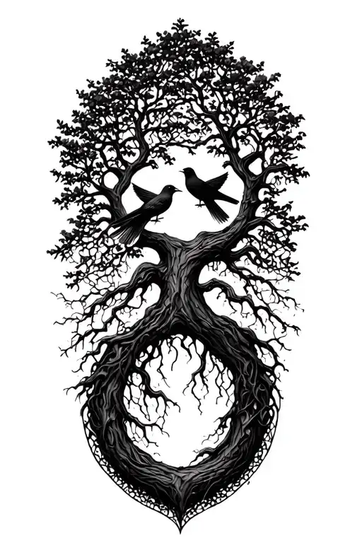 Withering Tree Of Life With Birds