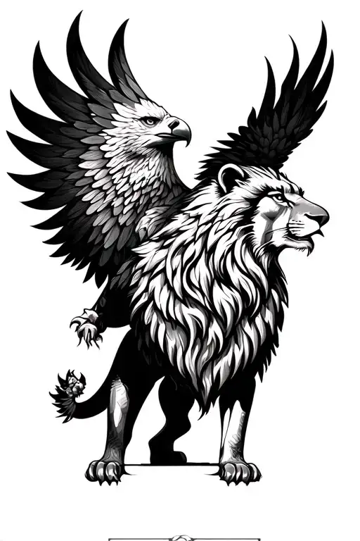 Lion With Eagle