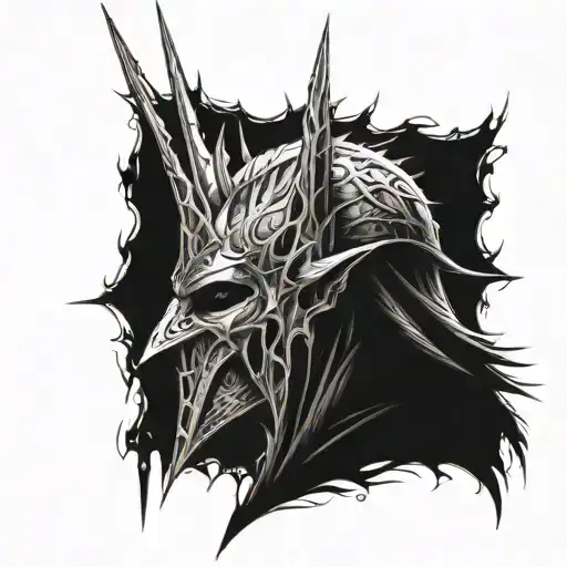 Witch King Of Angmar With Eye Of Sauron Above Head Between Spikes