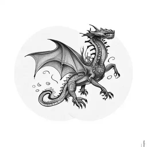 Woman Sitting On A Dragon