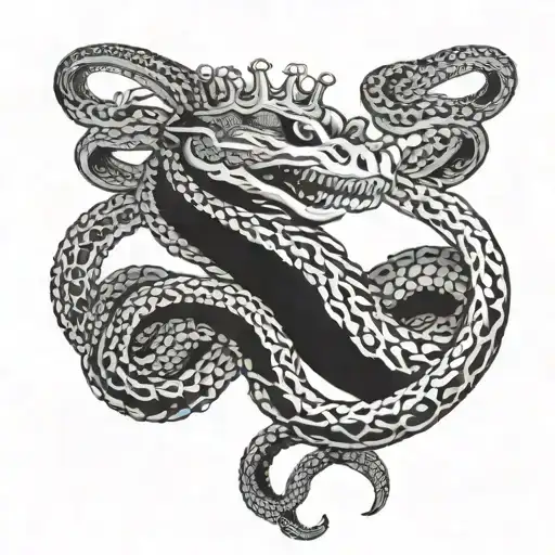 Hand Holding Serpent Wrapped Coming Through A Crown