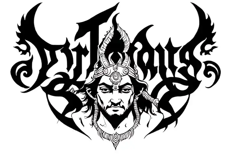 The Word Tyrants Rule Shiva Tattoo Design