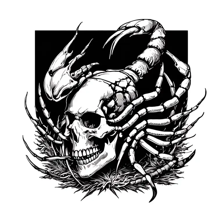Scorpio Zodiac Sign And Skull Wearing