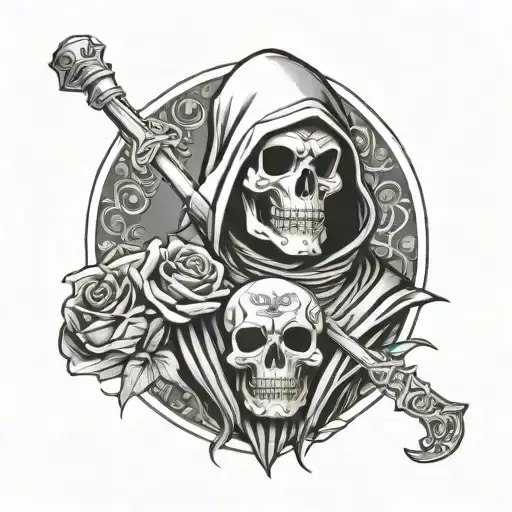 Grim Reaper With Sugar Skull