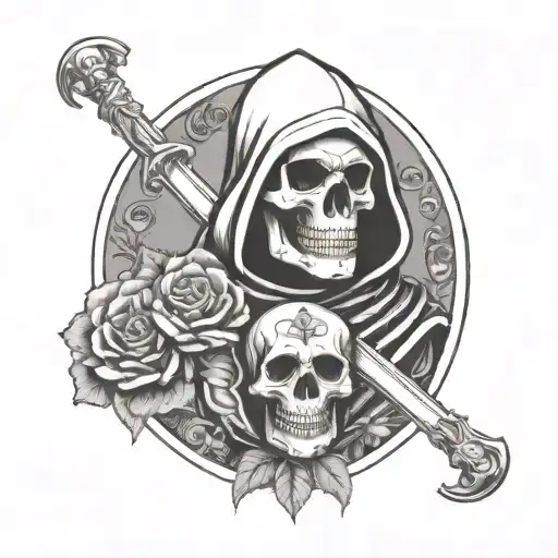 Grim Reaper With Sugar Skull