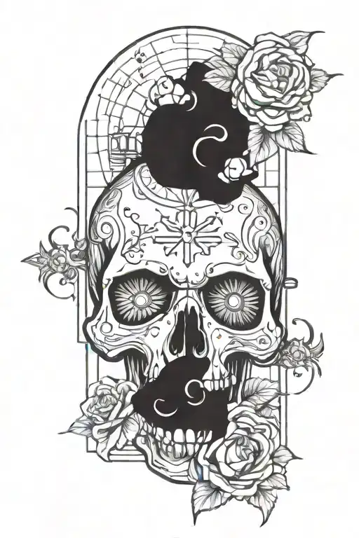 Utility Locator And Skull Surrounded