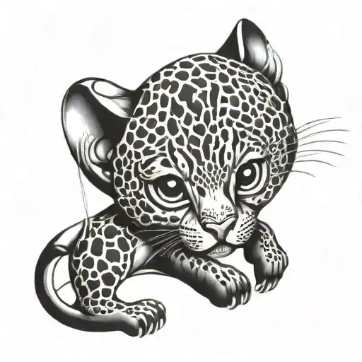 A Baby Panter Looking Into A Mirror To Se Himsef As An Big Panter