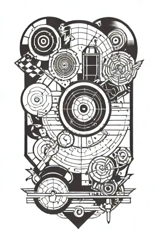 A Shooting Target With A Soccer Ball And Hockey Puck As The Bullseye