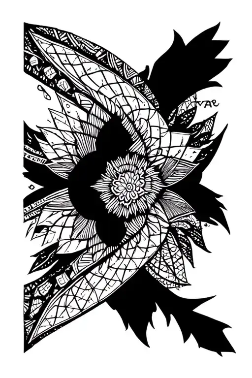 Black Out Sleeve Geo Pattern