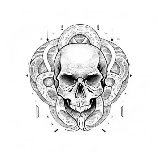 Skull Whit Snakes