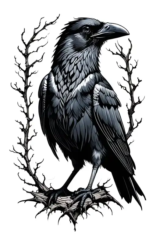 Crow Standing Dark Goth