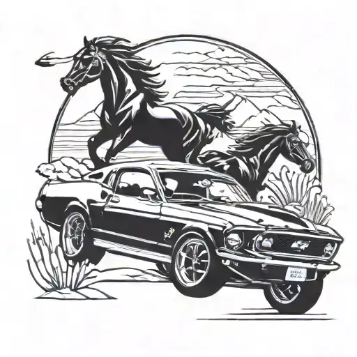 Old School Ford Mustang 1969 Cruising Through A Retro Outdoor Landscape