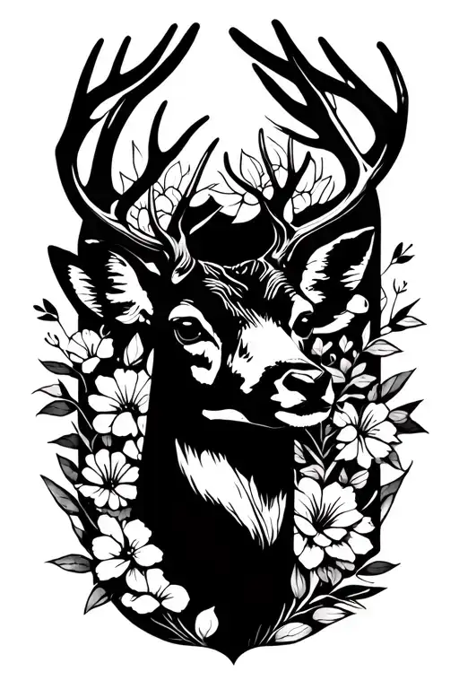 Deer And Flower
